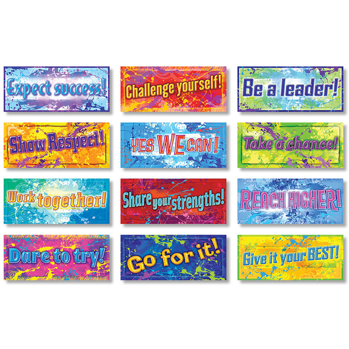 North Star Teacher Resources NST3050 Positive Messages Posters, 7-1/3" x 17", Set of 12