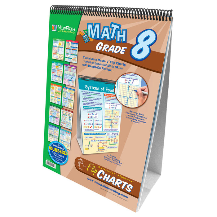 NewPath Learning NP-338001 Math Skills Curriculum Mastery Flip Chart, 10 Pages, Grade 8