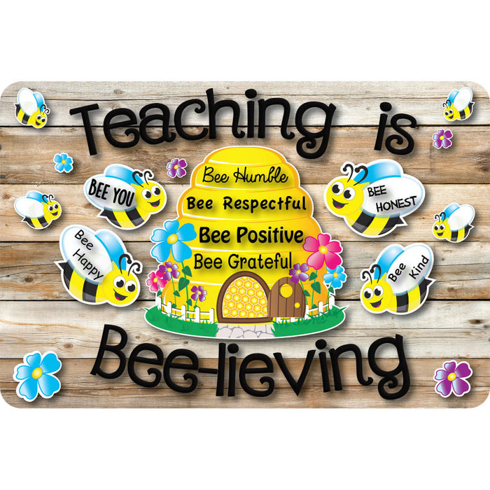 Ashley Productions ASH12546 The Original Fun Mat Computer Mouse Pad, 11.75x8 in, Teacher Inspiration, Teaching is Believing, Bee Themed Pattern