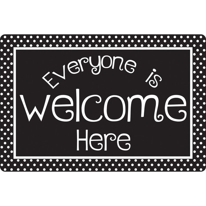 Smart Poly ASH12509 Computer Mouse Pad, 8" x 10", Everyone is Welcome Here, BW Dots