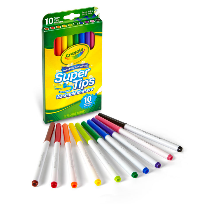 Crayola BIN588610 Washable Super Tips Markers, Pack of 10