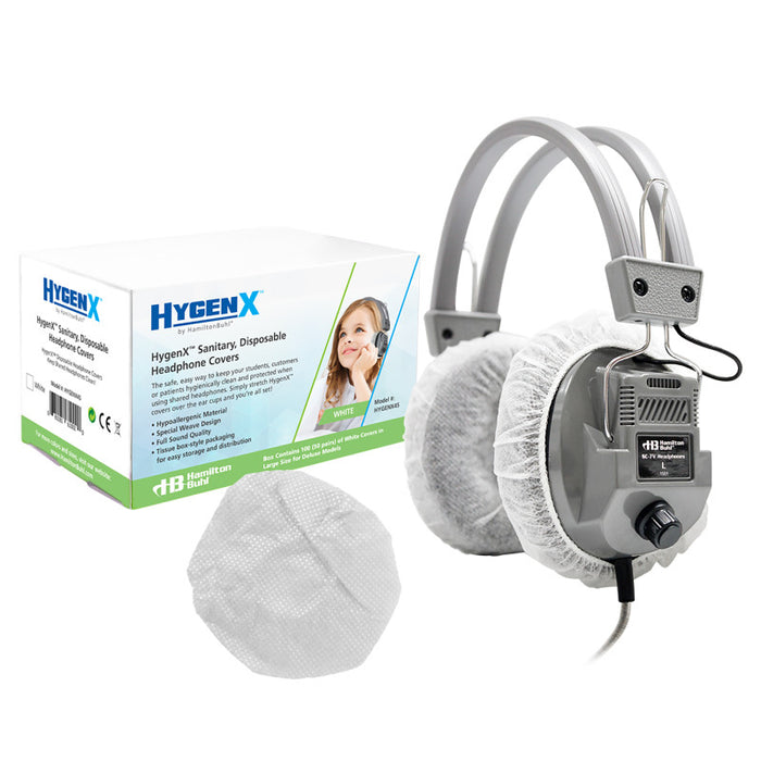 HamiltonBuhl HECHYGENX45 Hygenx Sanitary Ear Cushion Covers for Over-Ear Headphones & Headsets - 50 Pair