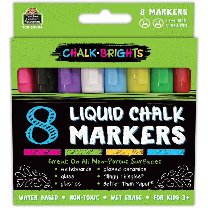 Teacher Created Resources TCR20884 Chalk Brights Liquid Chalk Markers, Pack of 8