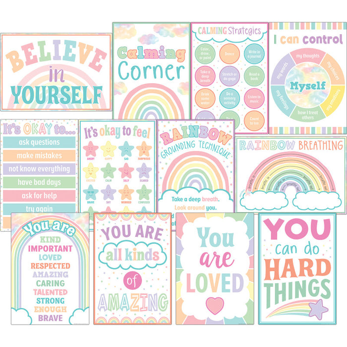 Teacher Created Resources TCR8439 Pastel Pop Calming Strategies Small Poster 12-Pack