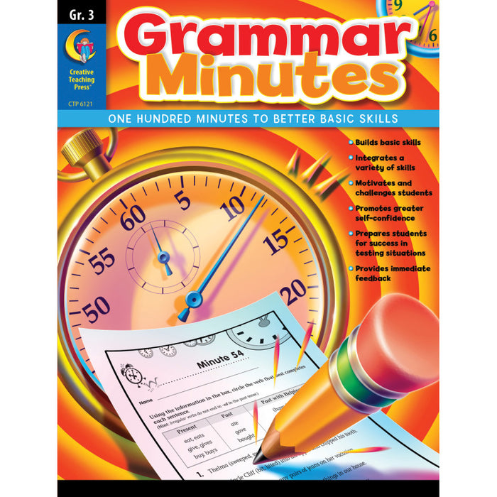 Creative Teaching Press CTP6121 Grammar Minutes Workbook, Grade 3