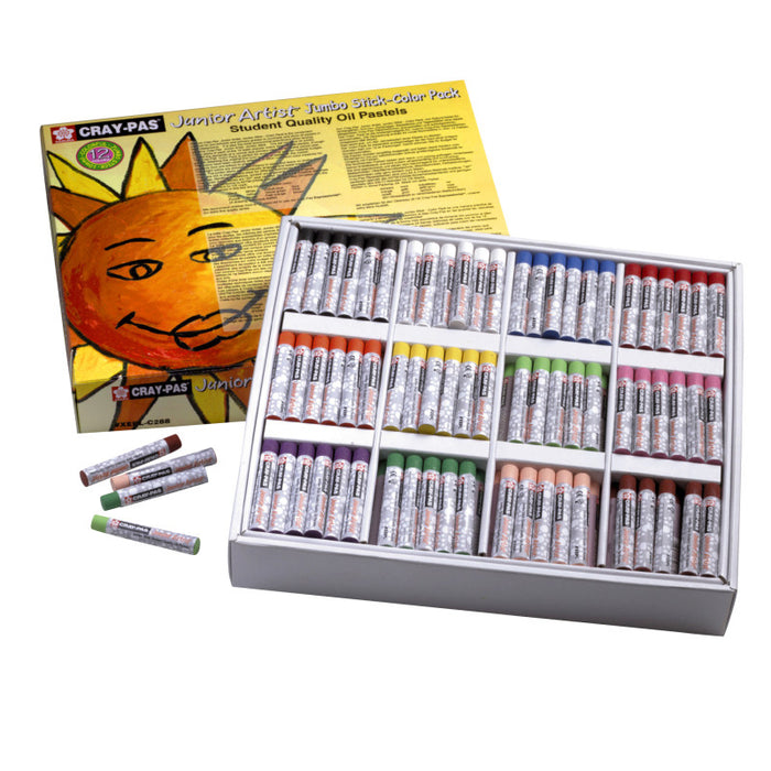 Sakura SAKXEPLC288 Cray-Pas Junior Artist Oil Pastel Chalk, Jumbo Size, 12 Colors, 288-Piece Classroom Pack