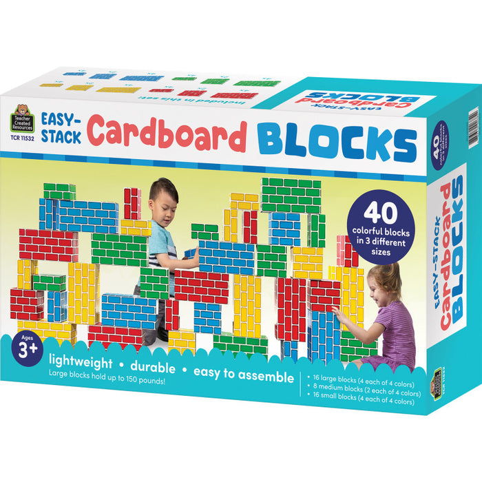 Teacher Created Resources TCR11532 Easy-Stack Cardboard Blocks, 40 Piece Set