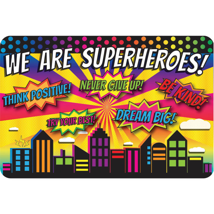 Ashley Productions ASH12535 The Original Fun Mat Computer Mouse Pad, 11.75x8 in, Superheroes, Positivity