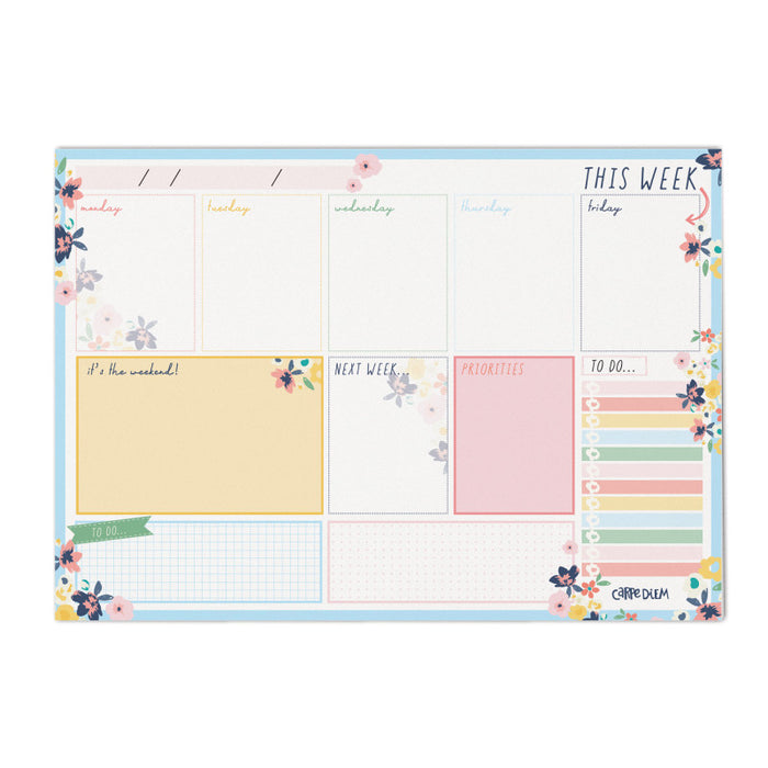 Pukka Pads PUK9208CD Weekly Planner Pad - Ditzy Floral - Pack 6