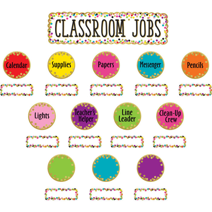 Teacher Created Resources TCR8802 Confetti Classroom Jobs Mini Bulletin Board Set
