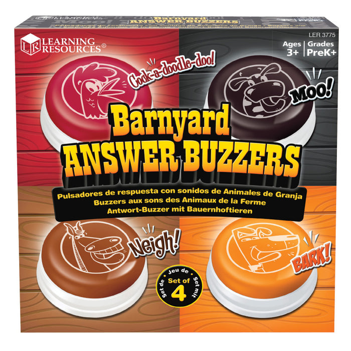 Learning Resources LER3775 Barnyard Answer Buzzers, Pack of 4