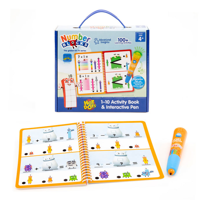 Educational Insights EI-2550 Hot Dots 1-10 Numberblocks Activity Book & Interactive Pen