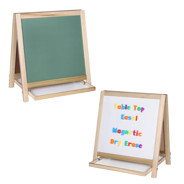 Crestline Products FLP17306 Magnetic Table Top Easel, Chalkboard/Whiteboard, 18.5" x 18"