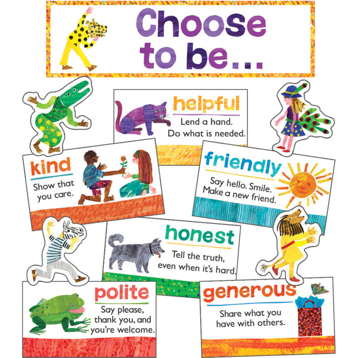Carson Dellosa Education CD-110460 World of Eric Carle&trade; Positive Character Traits Mini Bulletin Board Set, 15 Pieces