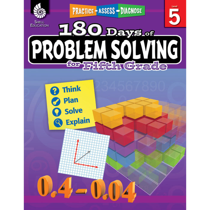 Shell Education SEP51617 180 Days of Problem Solving for Fifth Grade