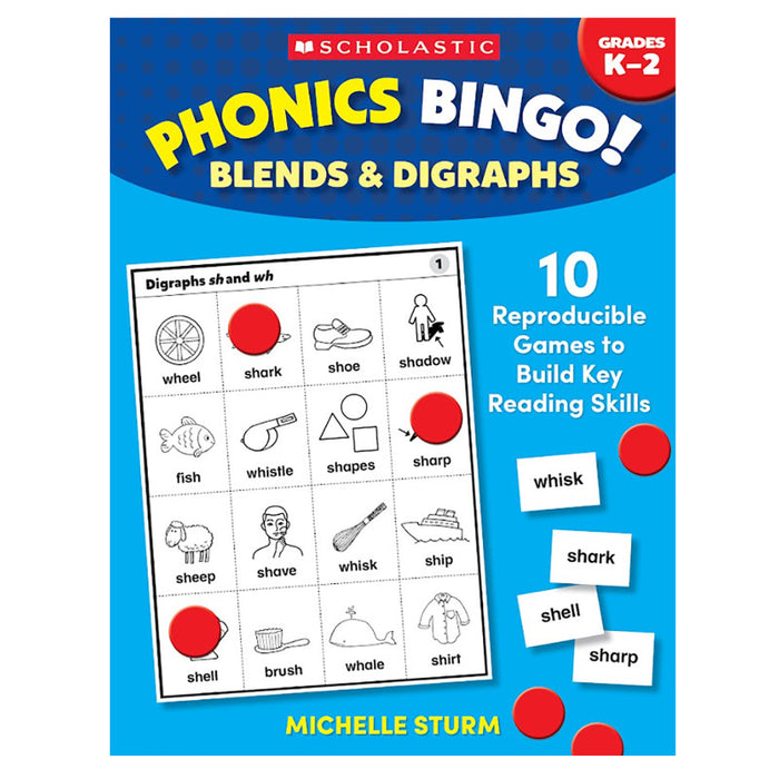Scholastic Teaching Solutions SC-9781546106494 Phonics Bingo: Blends & Digraphs Activity Book