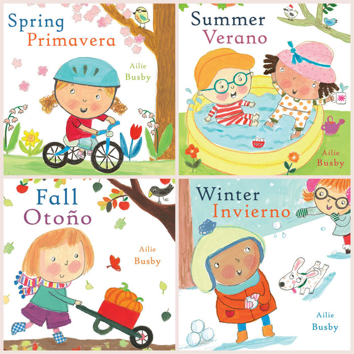 Child's Play Books CPYCPS Seasons/Estaciones Bilingual English/Spanish Books, Set of 4