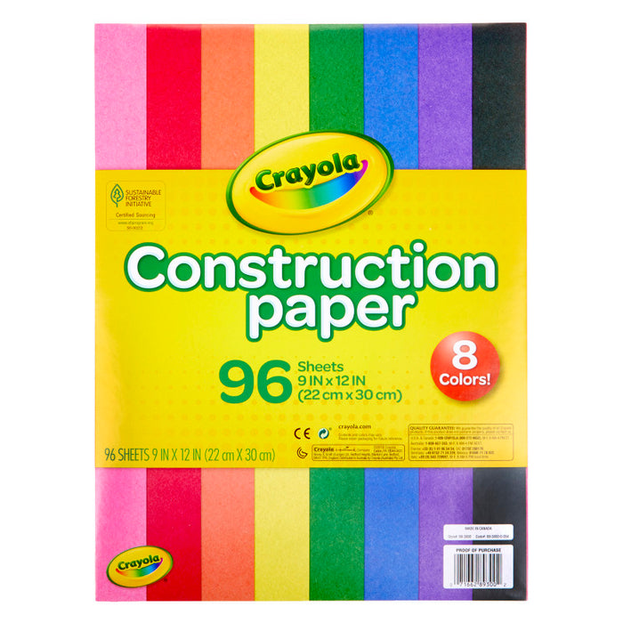 Crayola BIN993000 Construction Paper, 96 Sheets