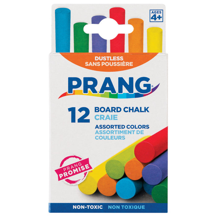 Prang DIX61400 Hygieia Dustless Board Chalk, Assorted Colors, Pack of 12