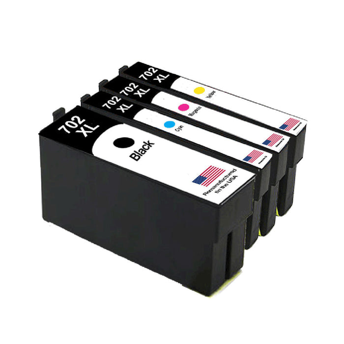 U.S. Remanufactured for Epson T702XL Black and 3 Color Combo 4-Pack