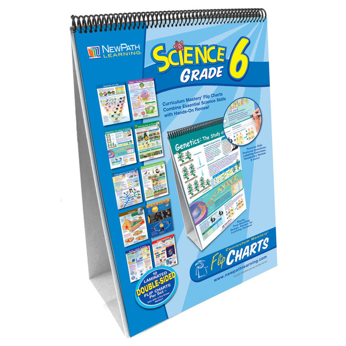 NewPath Learning NP-346001 Science Skills Curriculum Mastery Flip Chart, Grade 6