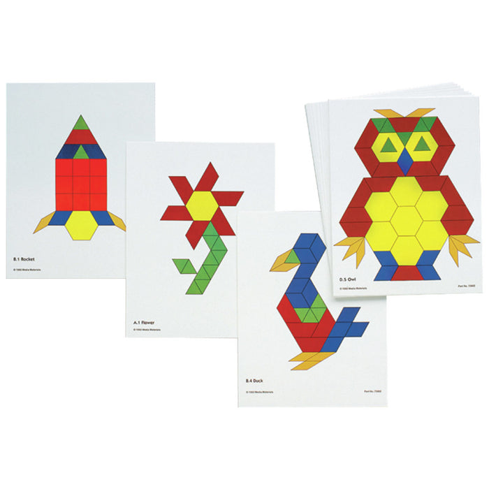 Learning Advantage CTU8837 Pattern Block Activity Cards - Set of 20