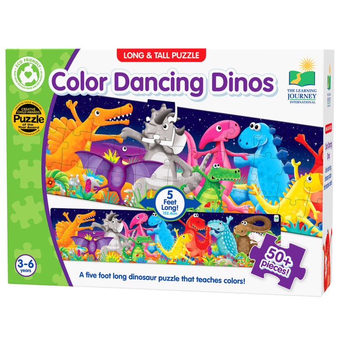 The Learning Journey International LJI423929 Long & Tall Puzzles - Color Dancing Dinos