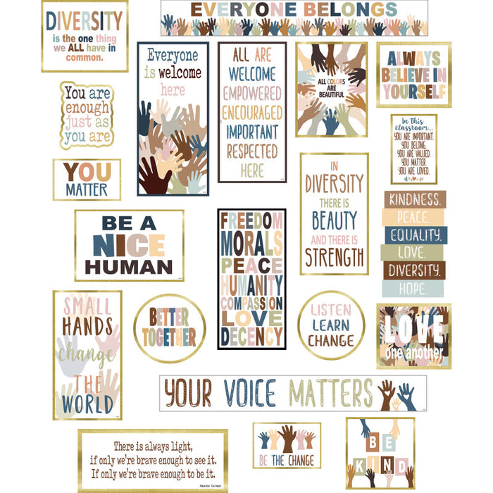 Teacher Created Resources TCR7121 Everyone is Welcome Diversity Mini Bulletin Board Set