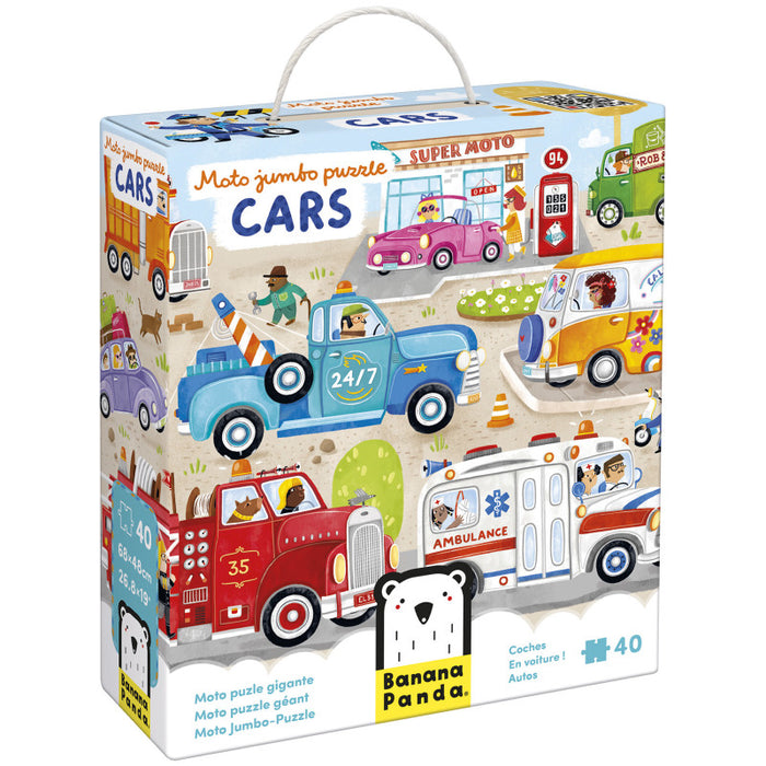 Banana Panda BPN49347 Moto Jumbo Puzzle Cars, 3+ Years