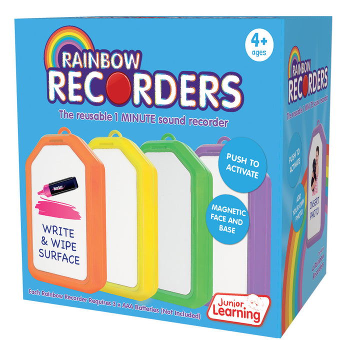 Junior Learning JRL149 Magnetic Rainbow Recorders, Set of 4
