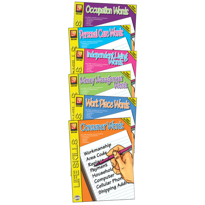 Remedia Publications REM930H Life-Skill Lessons Book Series, 6 Book Set