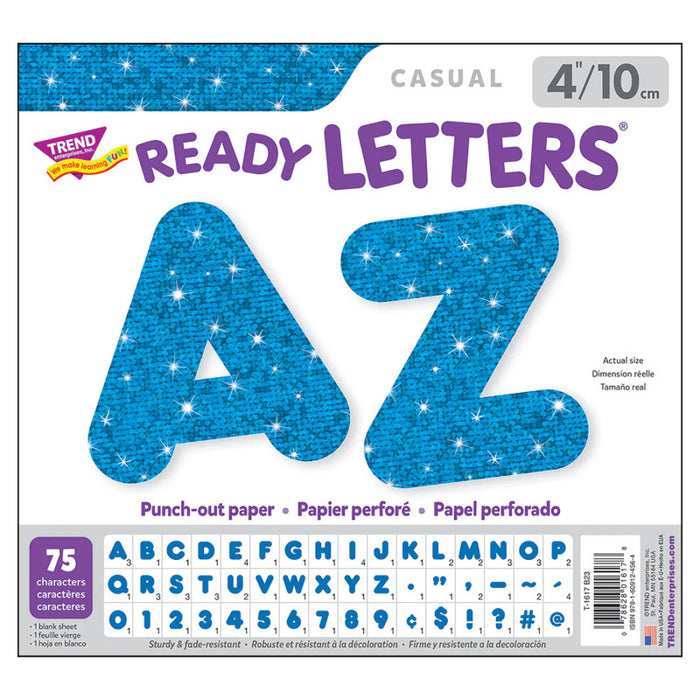 TREND T-1617 Blue Sparkle 4" Casual UC Ready Letters