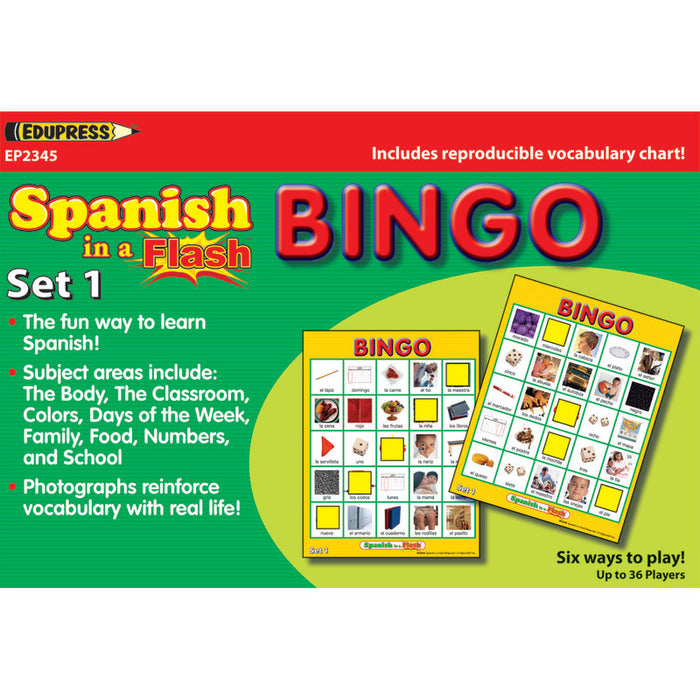Edupress EP-2345 Spanish in a Flash&trade; Bingo, Set 1