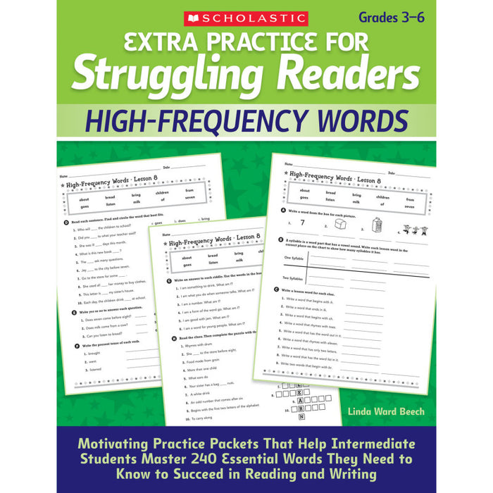 Scholastic Teaching Solutions SC-512410 Extra Practice for Struggling Readers: High-Frequency Words