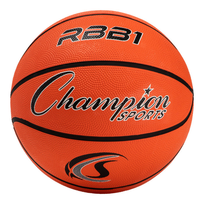 Champion Sports CHSRBB1 Rubber Basketball, Official Size 7, Orange