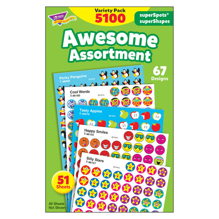 TREND T-46826 Awesome Assortment superSpots/superShapes Variety Pack - 5100 ct