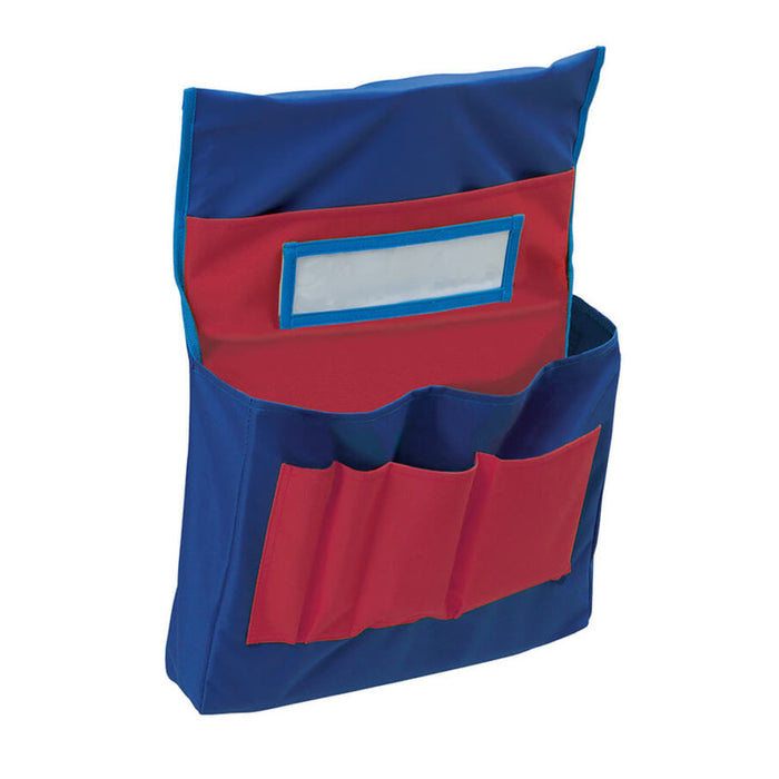 Pacon PAC20060 Chair Storage Pocket Chart, Blue & Red, 18-1/2"H x 14-1/2"W x 2-1/2"D, 1 Chart