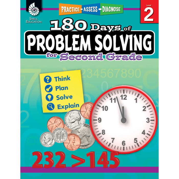 Shell Education SEP51614 180 Days of Problem Solving for Second Grade