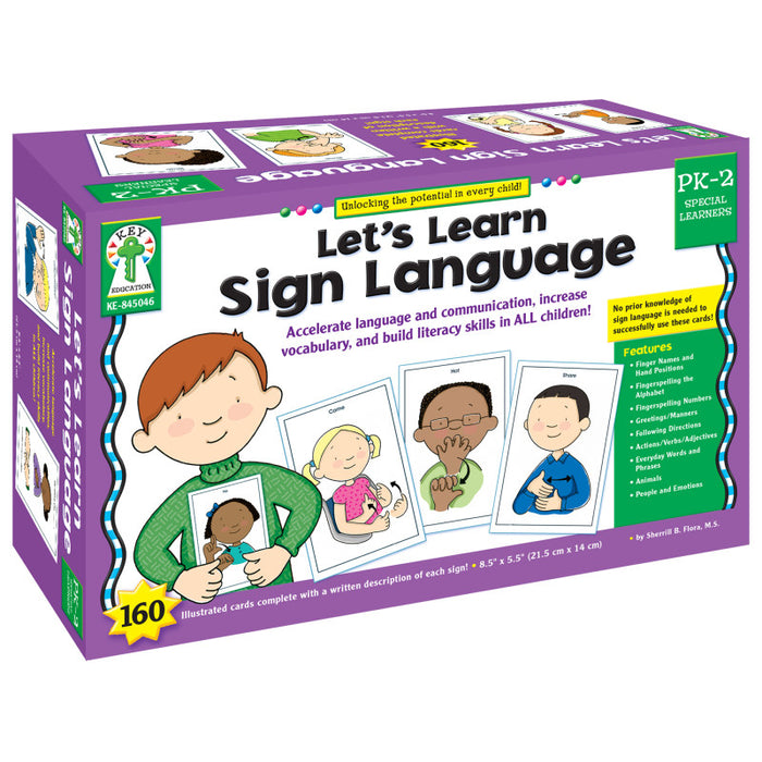 Key Education Publishing KE-845046 Let's Learn Sign Language Learning Cards