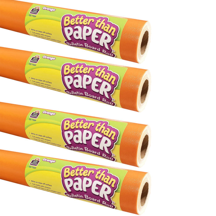 Teacher Created Resources TCR32348 Better Than Paper Bulletin Board Roll, 4' x 12', Orange, Pack of 4