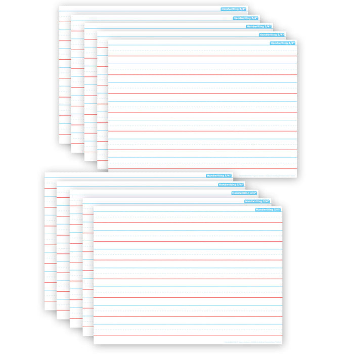 Ashley Productions ASH97002 Smart Poly PosterMat Pals&trade; Space Savers, 13" x 9-1/2", Handwriting 3/4", Pack of 10