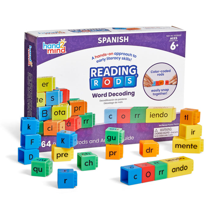 Hand2Mind HTM95395SP Reading Rods in Spanish, Word Decoding