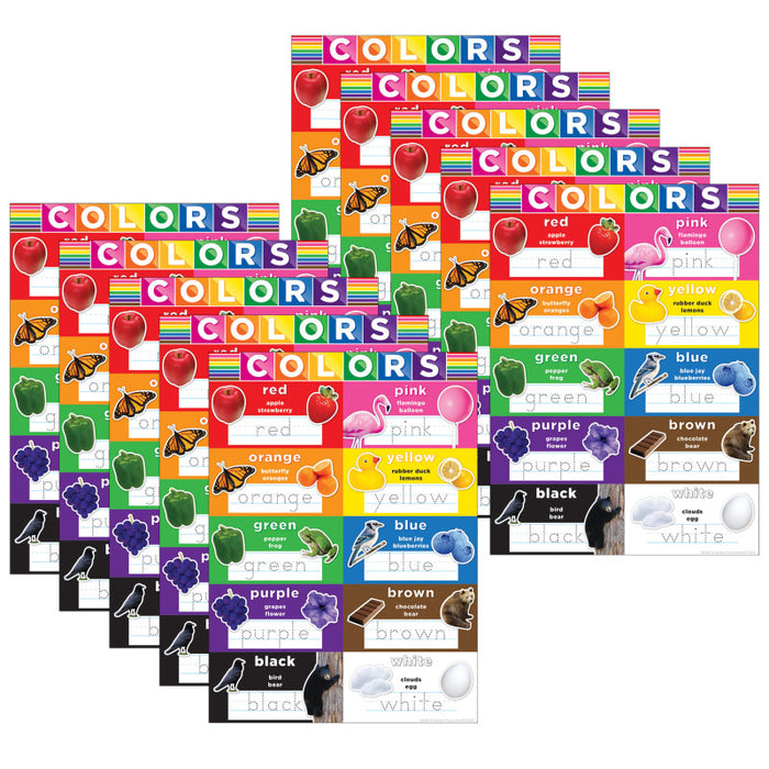 Ashley Productions ASH97026 Smart Poly PosterMat Pals&trade; Space Savers, 13" x 9-1/2", Colors, Pack of 10