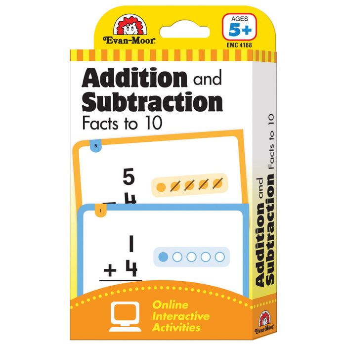 Evan-Moor Educational Publishers EMC4168 Learning Line: Addition and Subtraction Facts to 10, Grade 1+ (Age 5+) - Flashcards