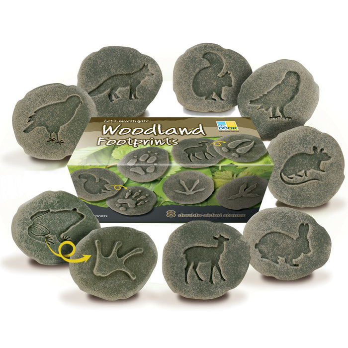 Yellow Door YUS1072 Let's Investigate Woodland Footprint Stones, Set of 8