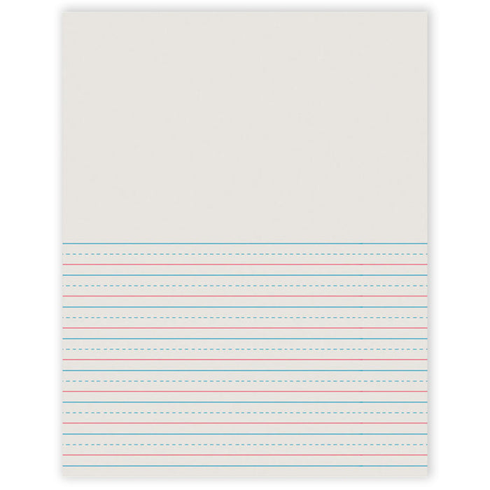 Pacon PAC2695 Newsprint Handwriting Paper, Picture Story, Grade 2, 1/2" x 1/4" x 1/4" Ruled Short, 8-1/2" x 11", 500 Sheets