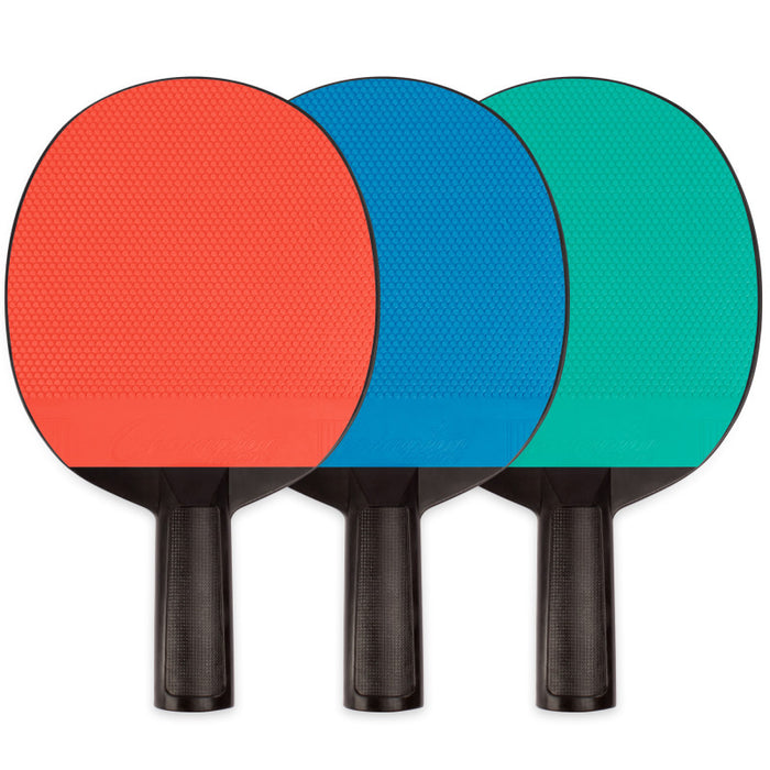Champion Sports CHSPN4 Plastic Rubber Face Table Tennis Paddle