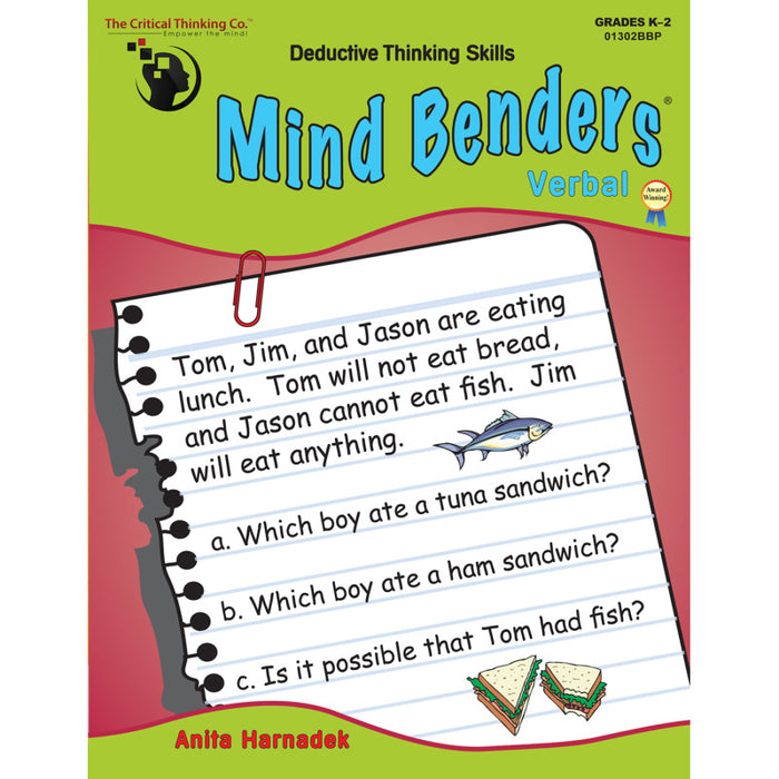 The Critical Thinking Co. CTB1302 Mind Benders Verbal, Grades K-2