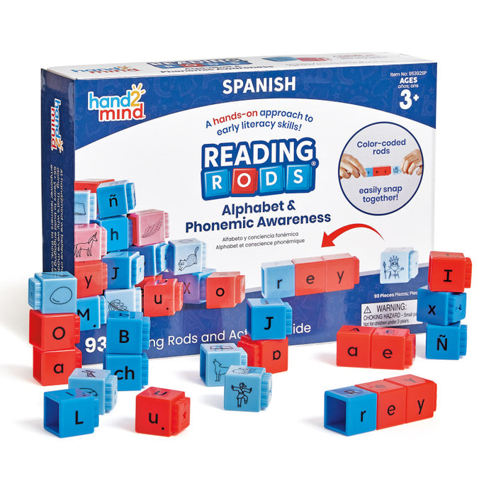 Hand2Mind HTM95392SP Reading Rods in Spanish, Alphabet & Phonemic Awareness