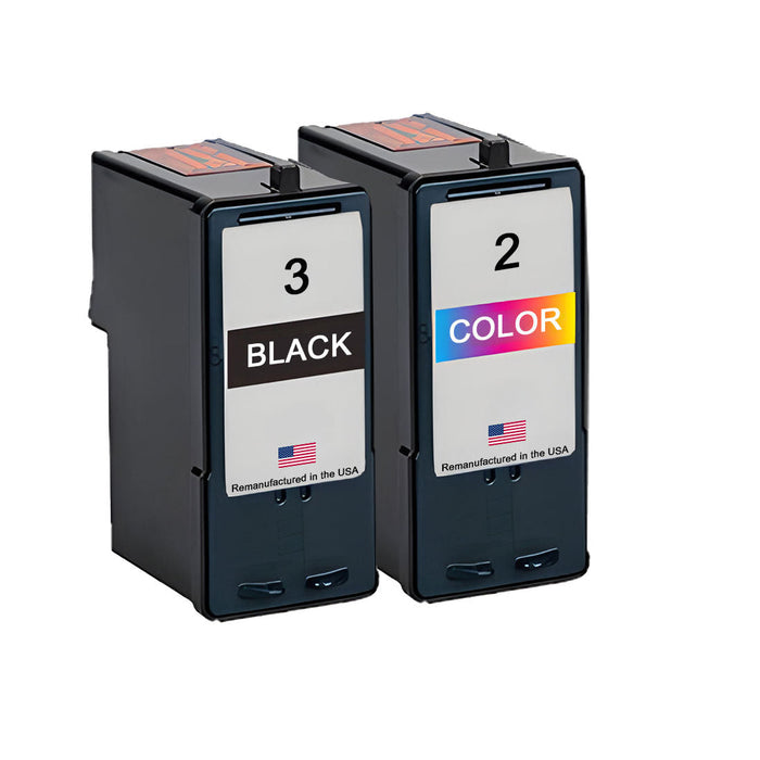 U.S. Remanufactured for Lexmark #3 Black and Lexmark #2 Color Combo Pack